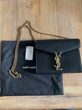 Saint Laurent Cassandra Chain on a Wallet Bag